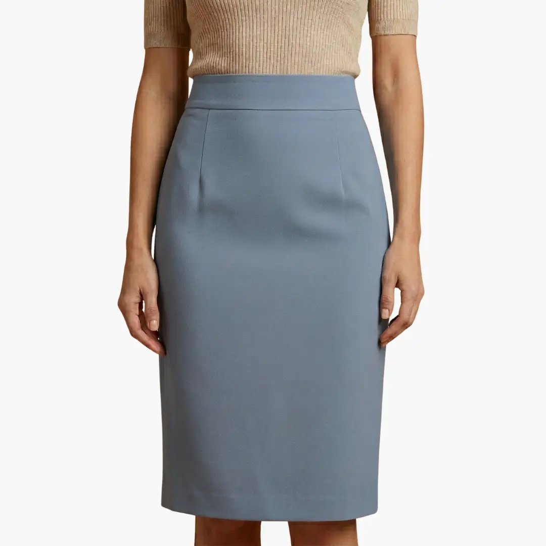 Women's Midi Skirt with Elastic Waistband and Flared Hem