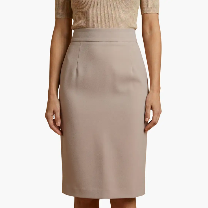 Women's Midi Skirt with Elastic Waistband and Flared Hem