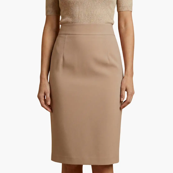 Women's Midi Skirt with Elastic Waistband and Flared Hem