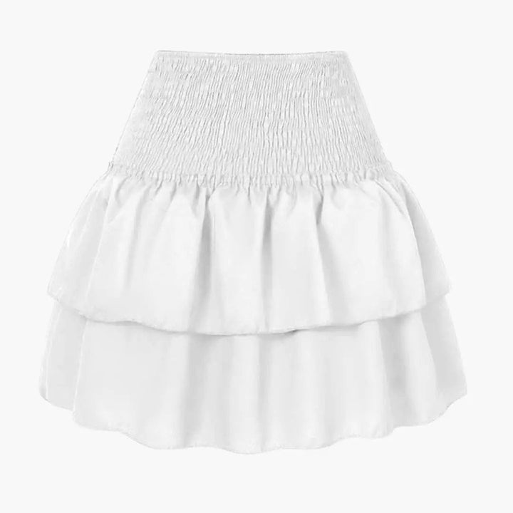 Women's Midi Skirt with Elastic Waistband and Straight Hemline