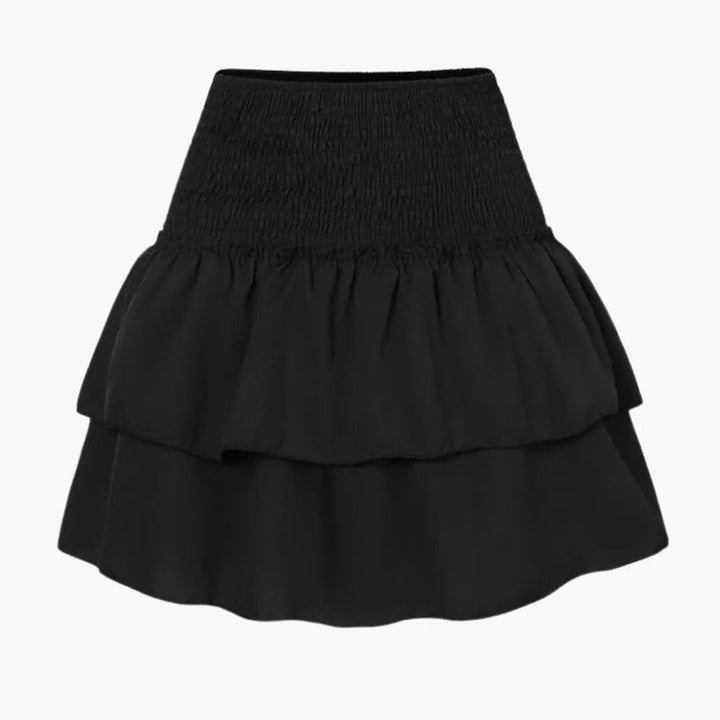 Women's Midi Skirt with Elastic Waistband and Straight Hemline