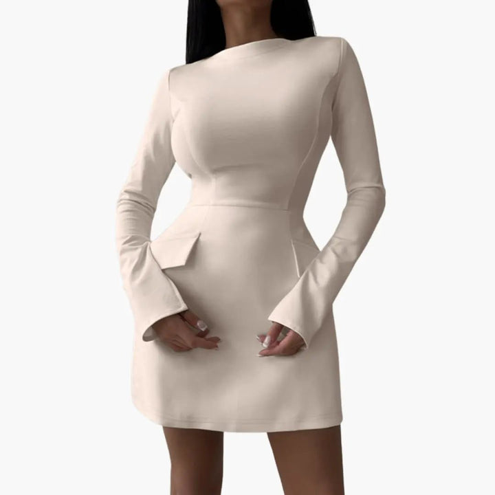 Women’s Mini Dress with Fitted Waist and Wide Sleeves