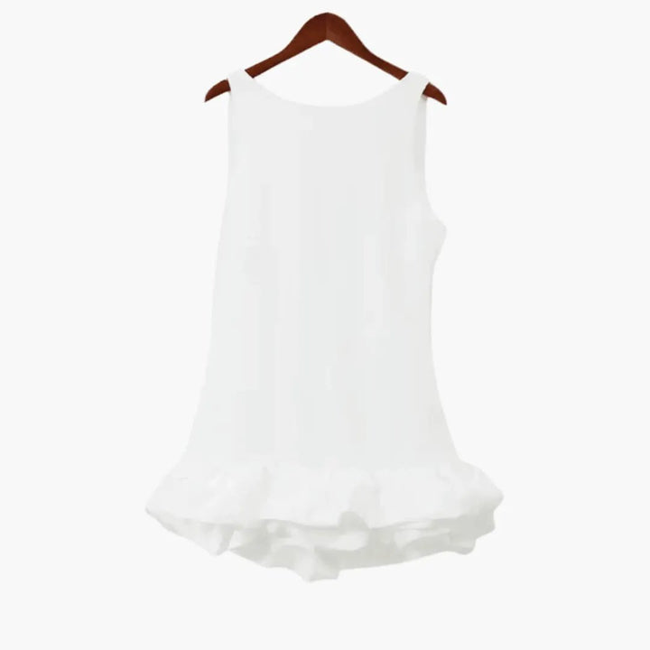 Women’s Mini Dress with Ruffled Hem and Defined Waist
