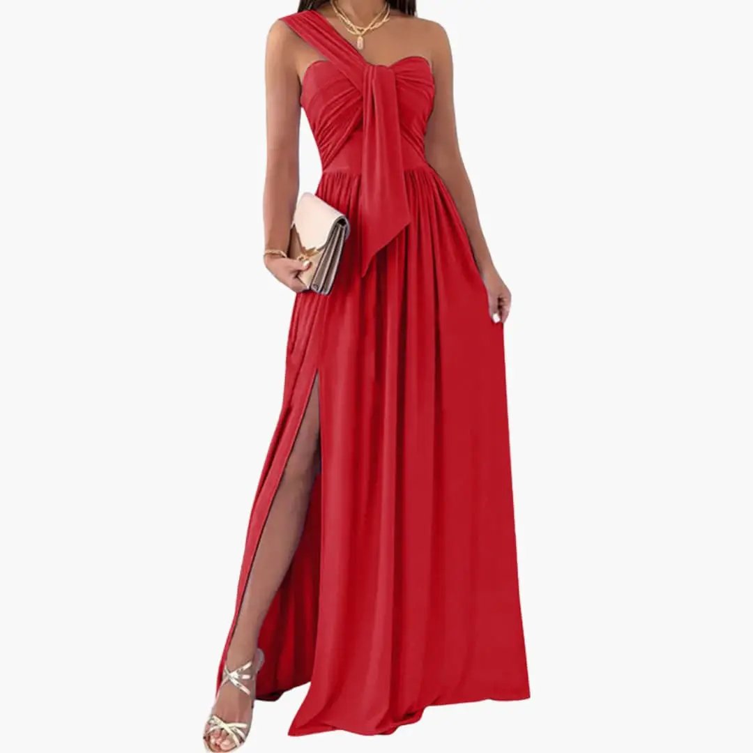 Women’s One-Shoulder Dress with Asymmetrical Hem