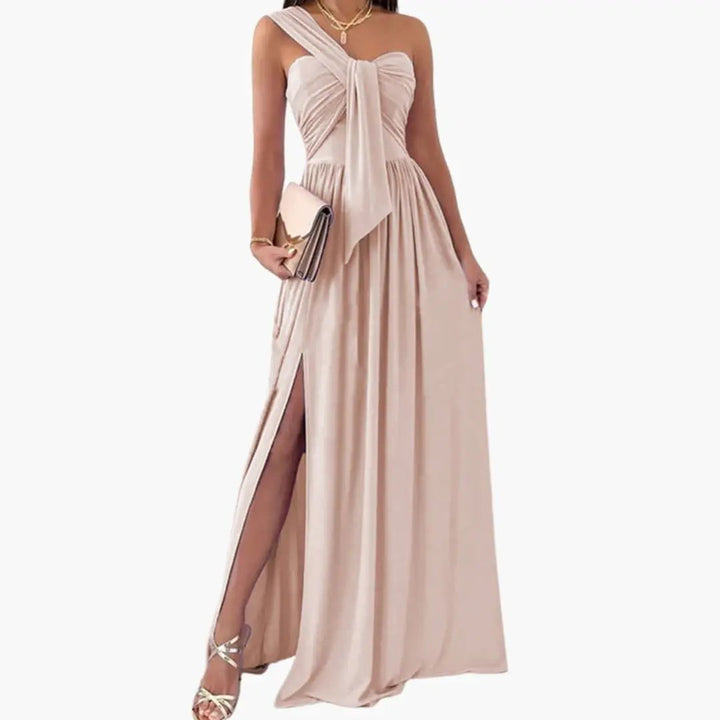 Women’s One-Shoulder Dress with Asymmetrical Hem