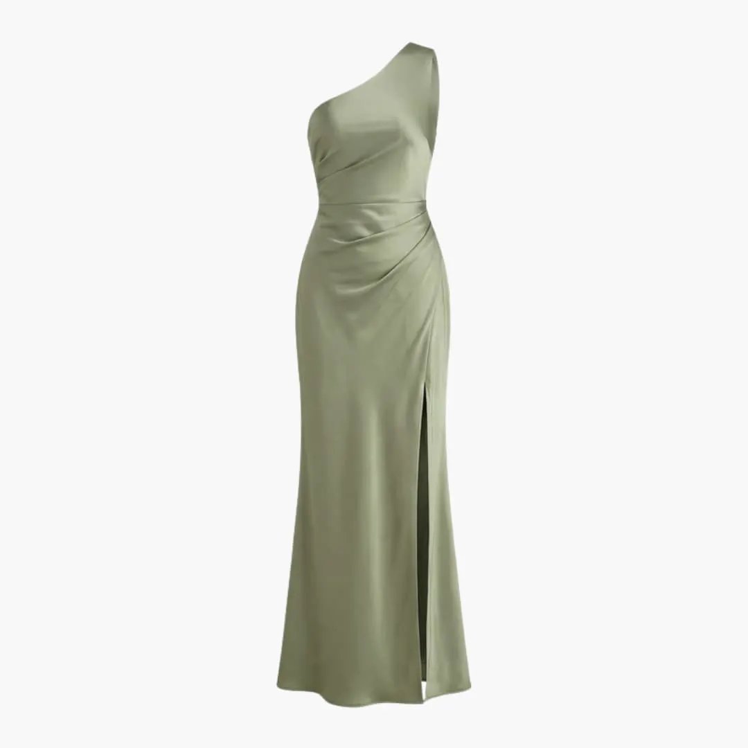 Women’s One - Shoulder Evening Dress with Side Slit