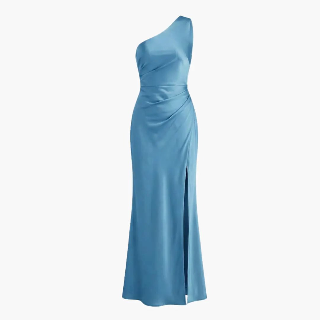 Women’s One - Shoulder Evening Dress with Side Slit