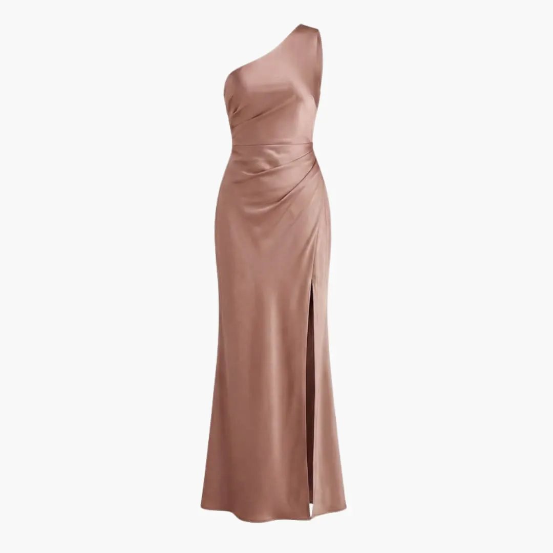 Women’s One - Shoulder Evening Dress with Side Slit
