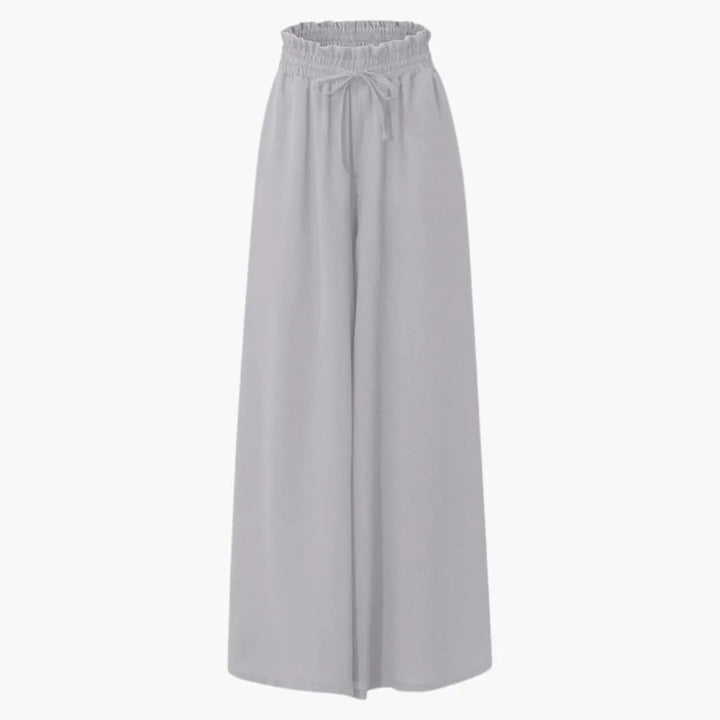 Women's Palazzo Pants with Elastic Waistband and Side Pockets