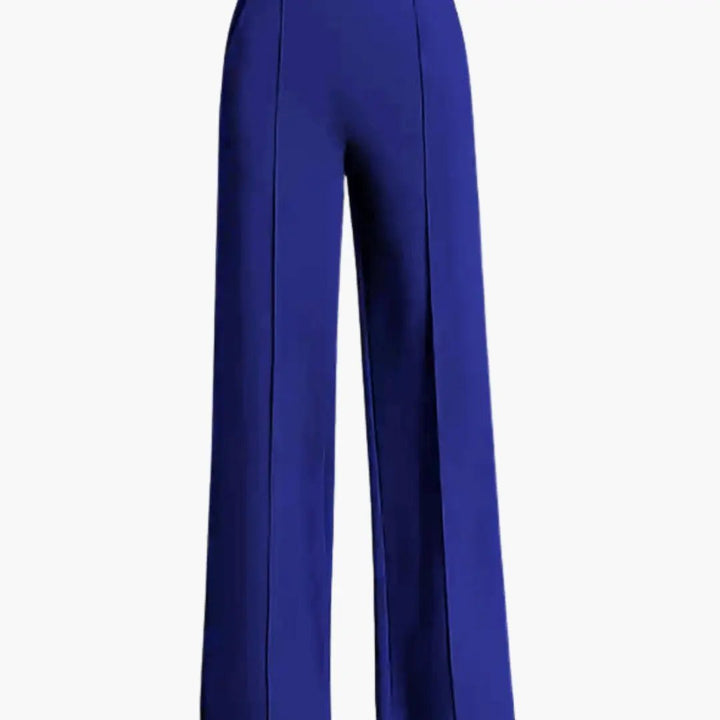 Women's Palazzo Pants with High Waist and Side Pleats
