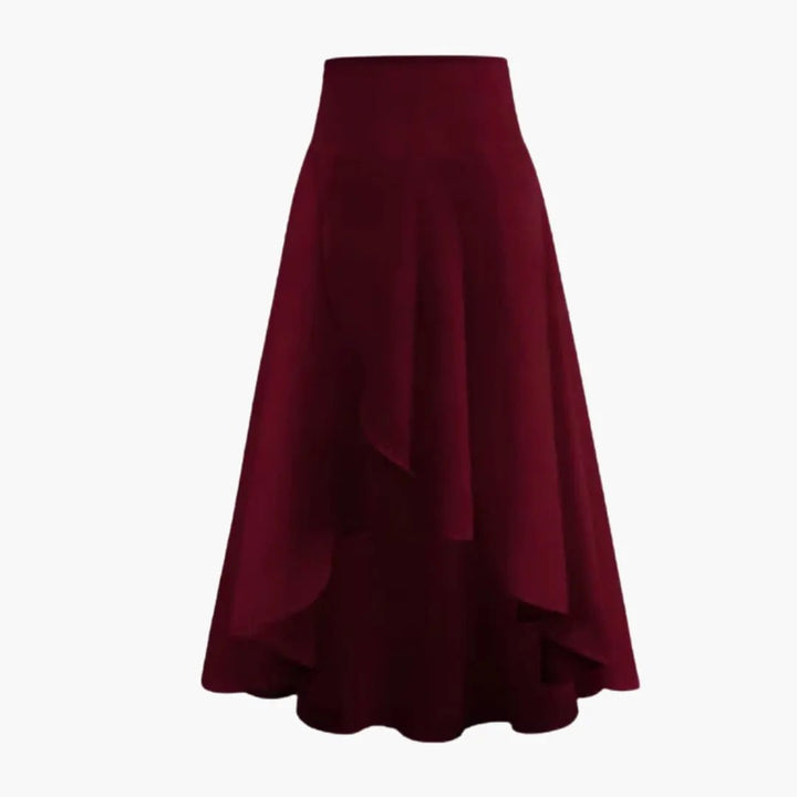 Women's Pleated Midi Skirt with Elastic Waistband