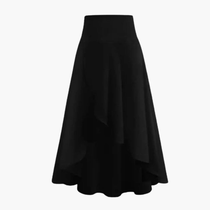 Women's Pleated Midi Skirt with Elastic Waistband