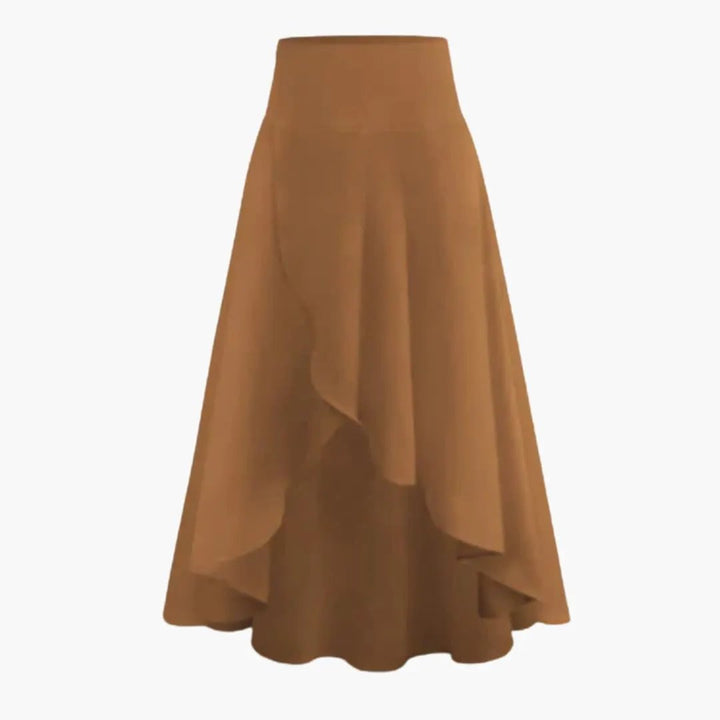 Women's Pleated Midi Skirt with Elastic Waistband