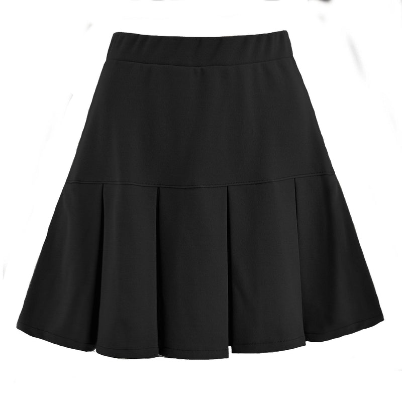 Women's Midi Skirt with Pleats and Elastic Waistband