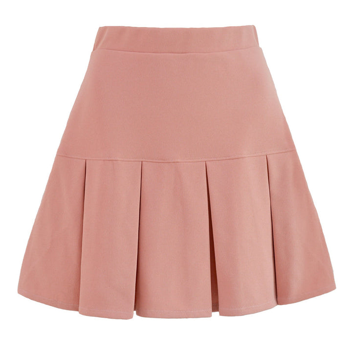 Women's Midi Skirt with Pleats and Elastic Waistband