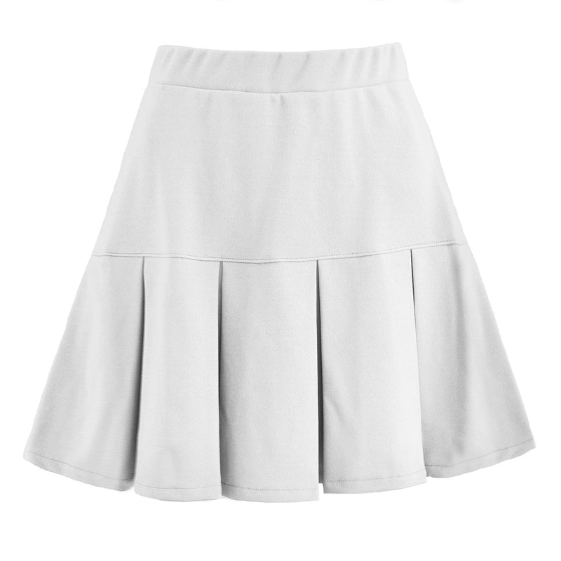 Women's Midi Skirt with Pleats and Elastic Waistband