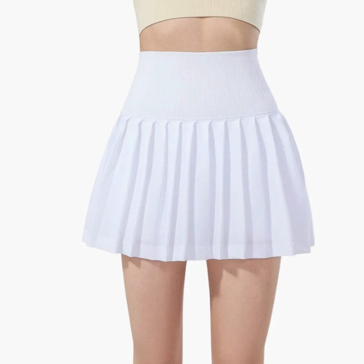 Women's Pleated Skirt with High Waist and Midi Length