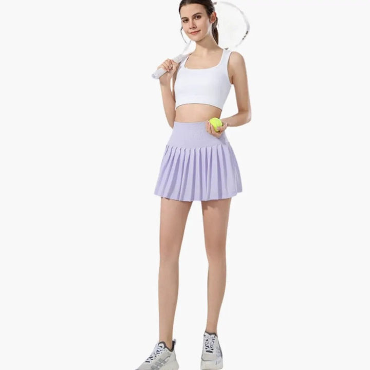 Women's Pleated Skirt with High Waist and Midi Length