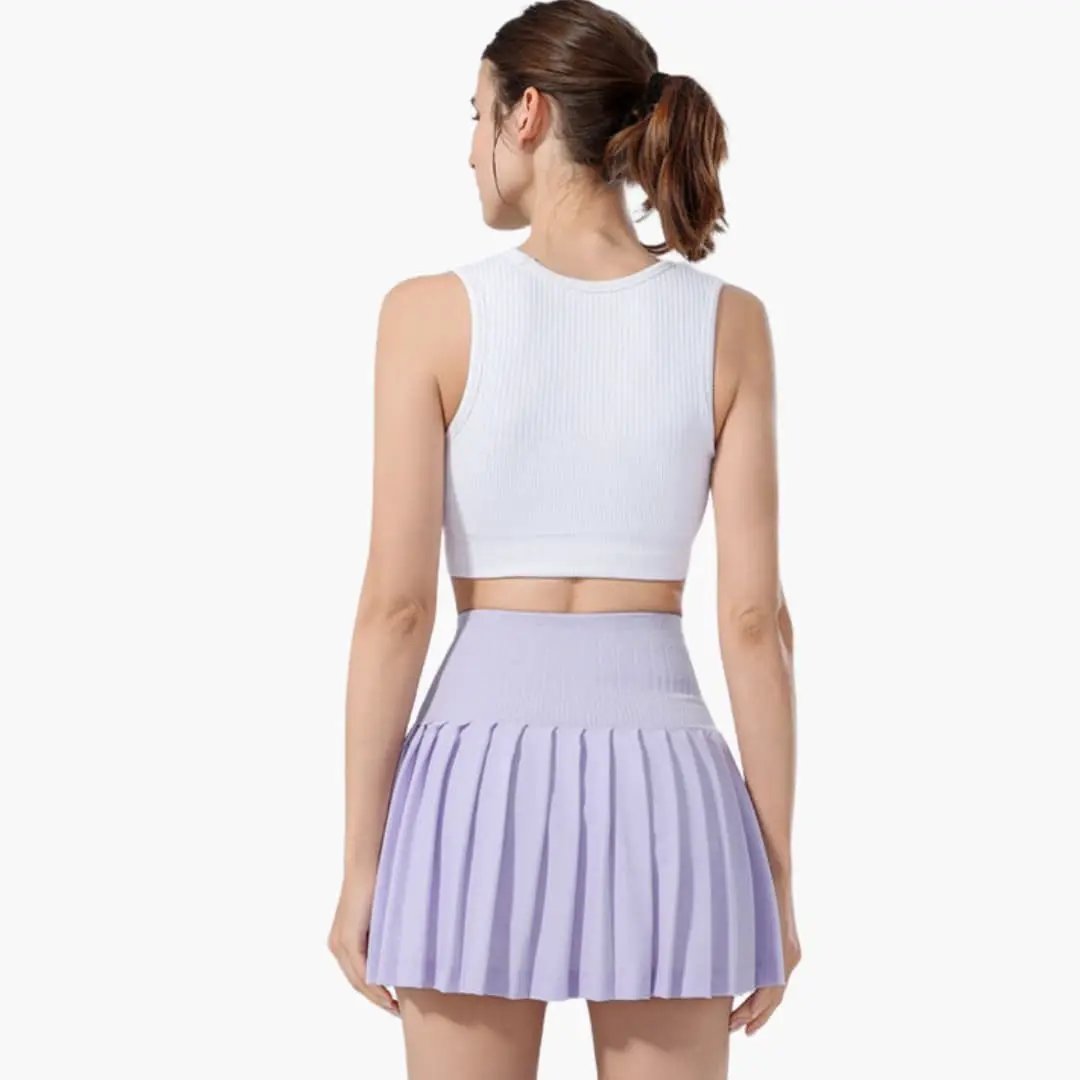 Women's Pleated Skirt with High Waist and Midi Length
