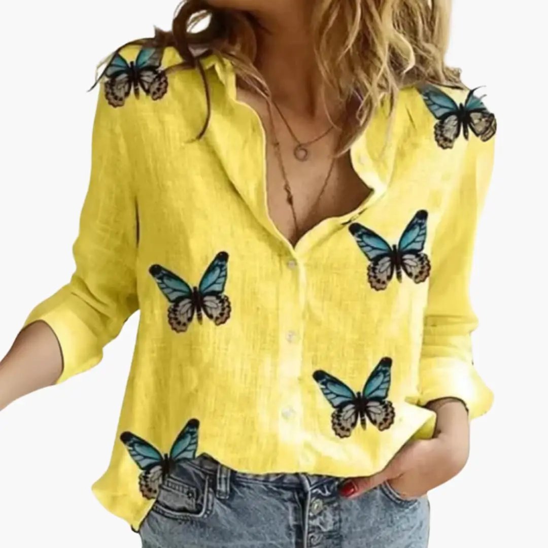 Women’s Polka Dot Print Blouse Long Sleeve Woven Top