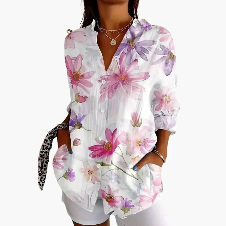 Women’s Printed Blouse Short Sleeve Loose Fit