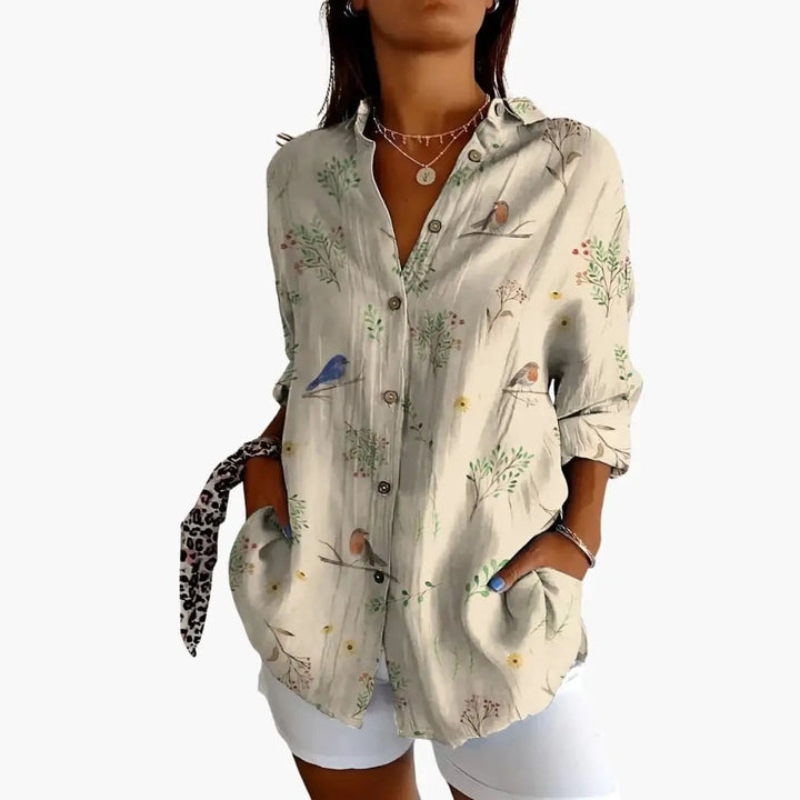 Women’s Printed Blouse Short Sleeve Loose Fit Everyday Top
