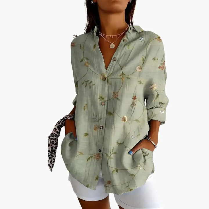 Women’s Printed Blouse Short Sleeve Loose Fit Everyday Top