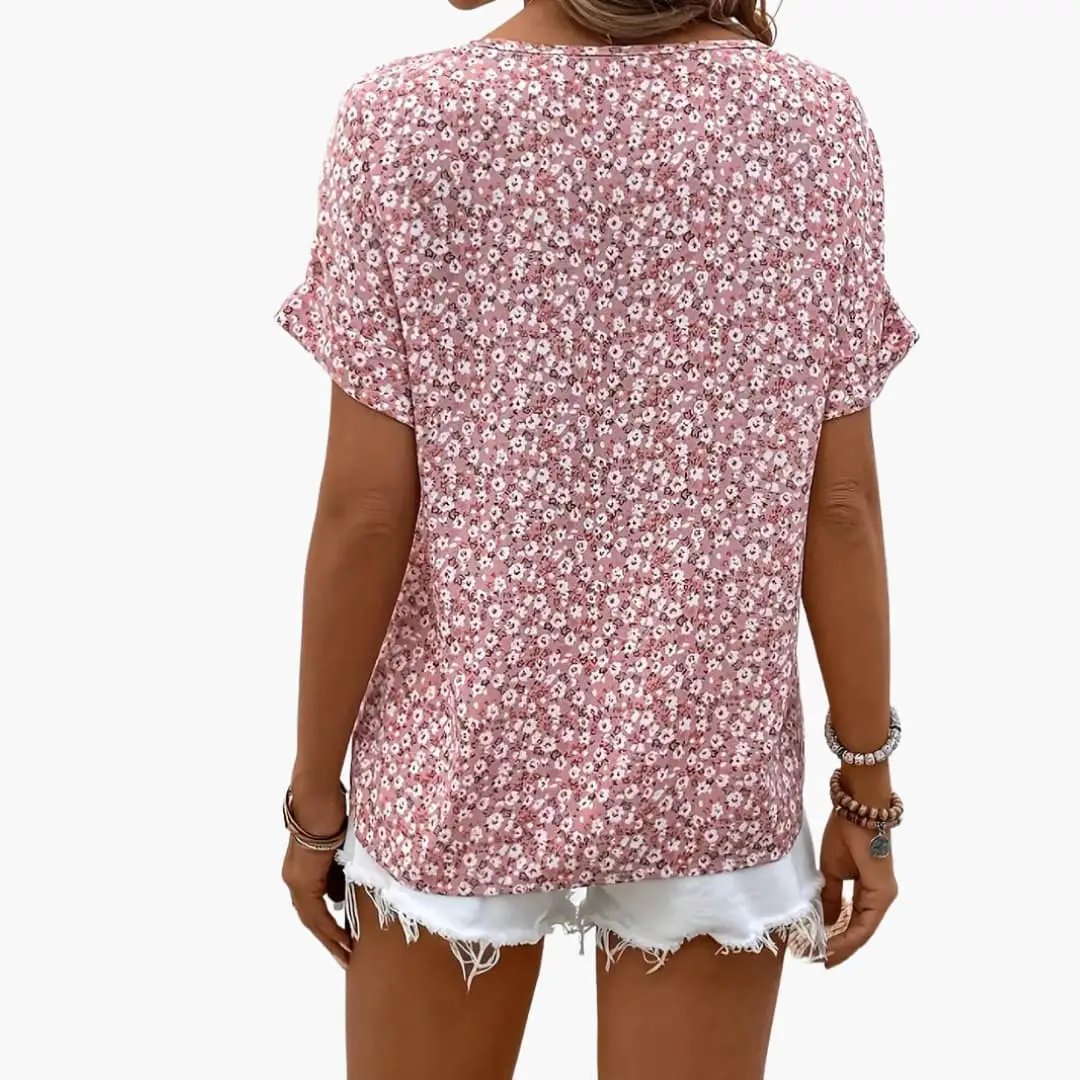 Women’s Printed Button-Down Blouse Long Sleeve Loose Fit Shirt
