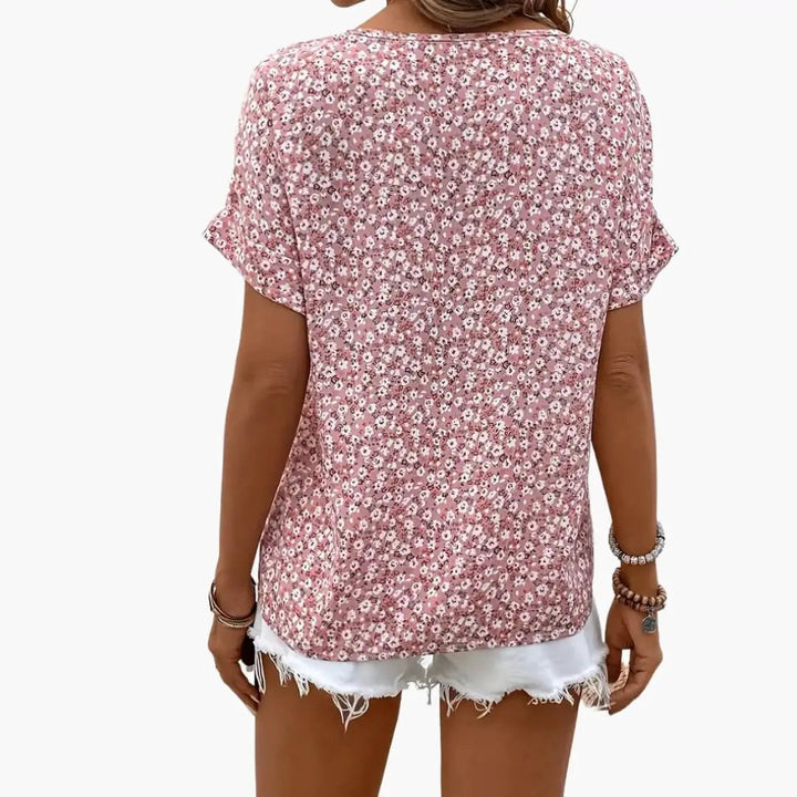 Women’s Printed Button-Down Blouse Long Sleeve Loose Fit Shirt