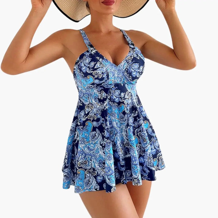 Women’s Printed Skirted Bikini Set with Padded Top