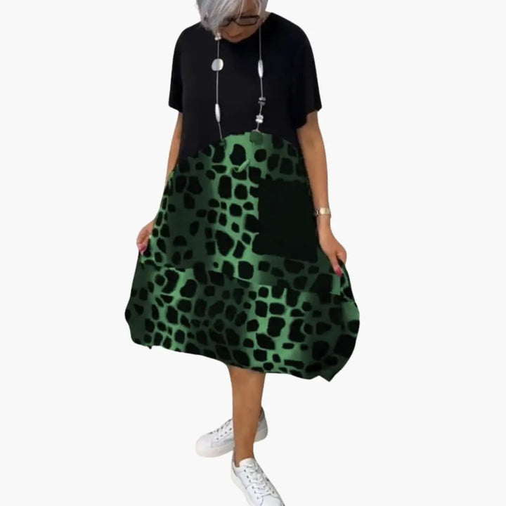 Women’s Printed Summer Dress with Short Sleeves