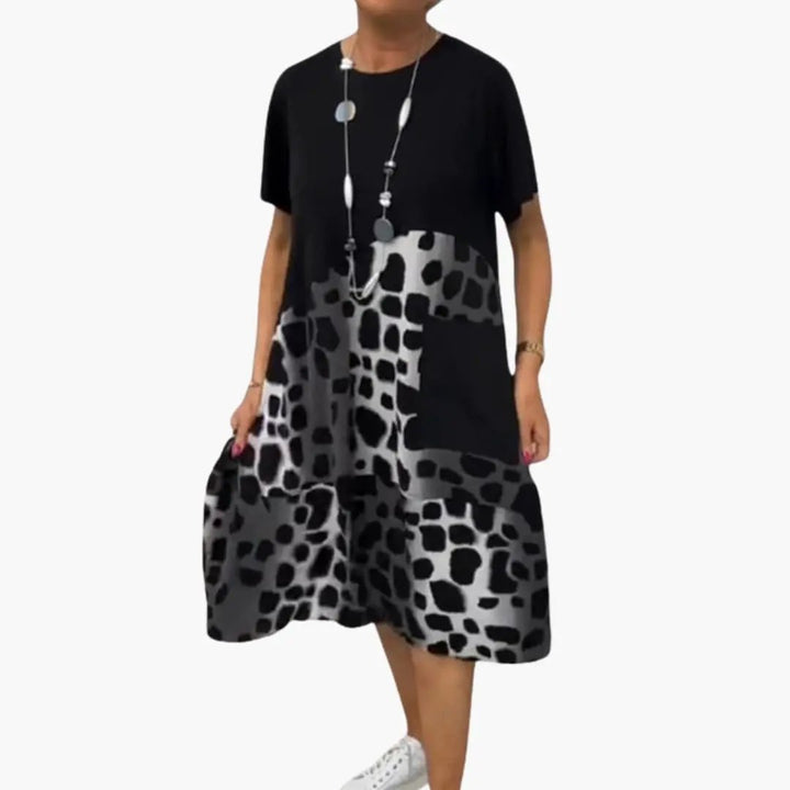Women’s Printed Summer Dress with Short Sleeves