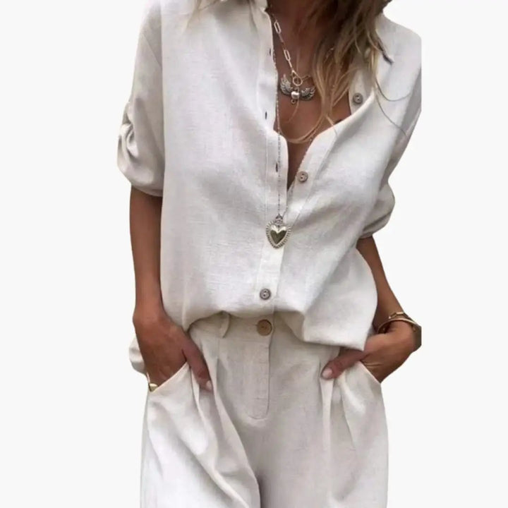 Women’s Printed Summer Jumpsuit with Short Sleeves and Elastic Waist