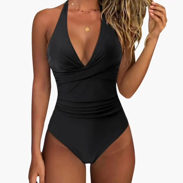 Women’s Push-Up One-Piece Swimsuit – Adjustable Strap Bathing Suit