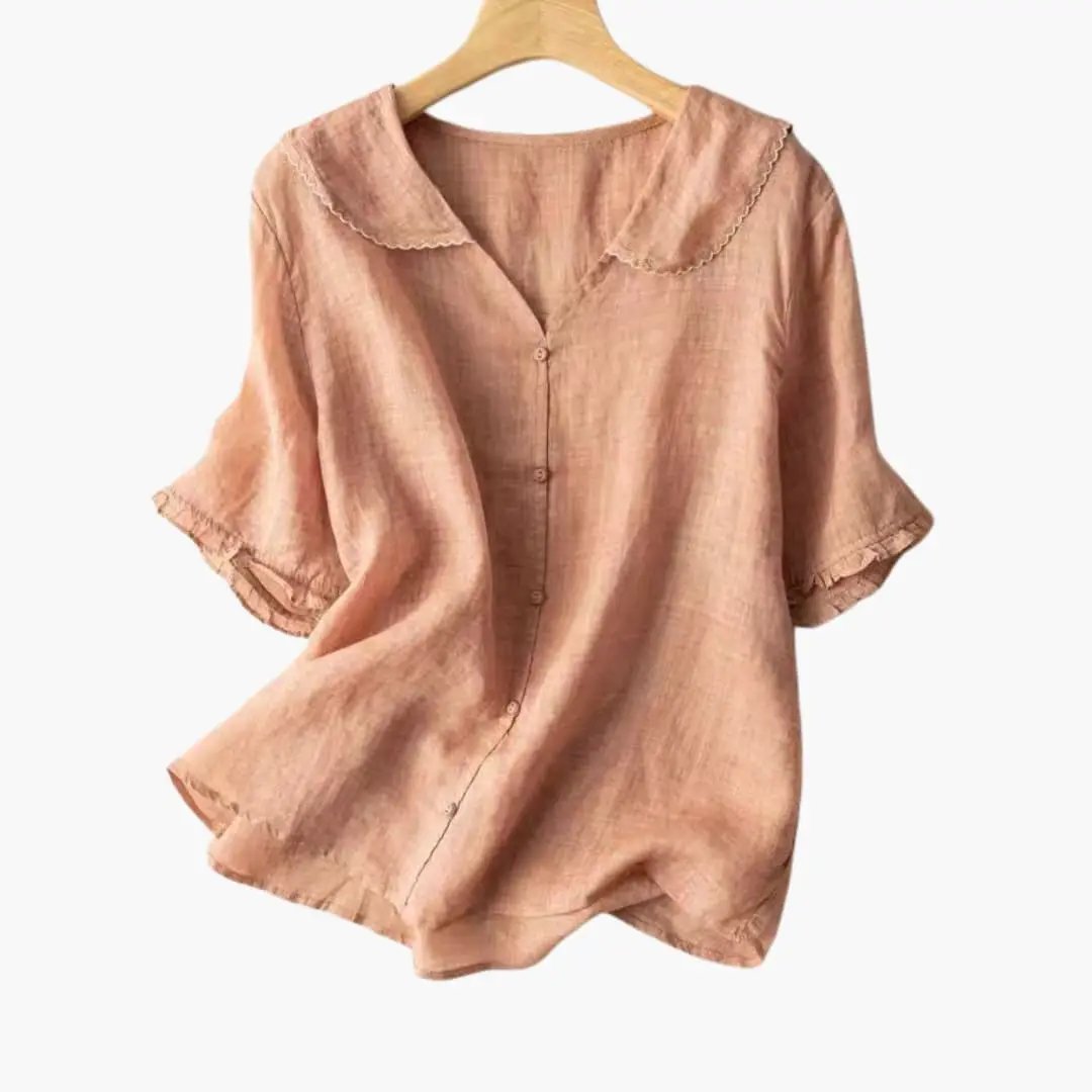 Women’s V-Neck Button-Down Blouse