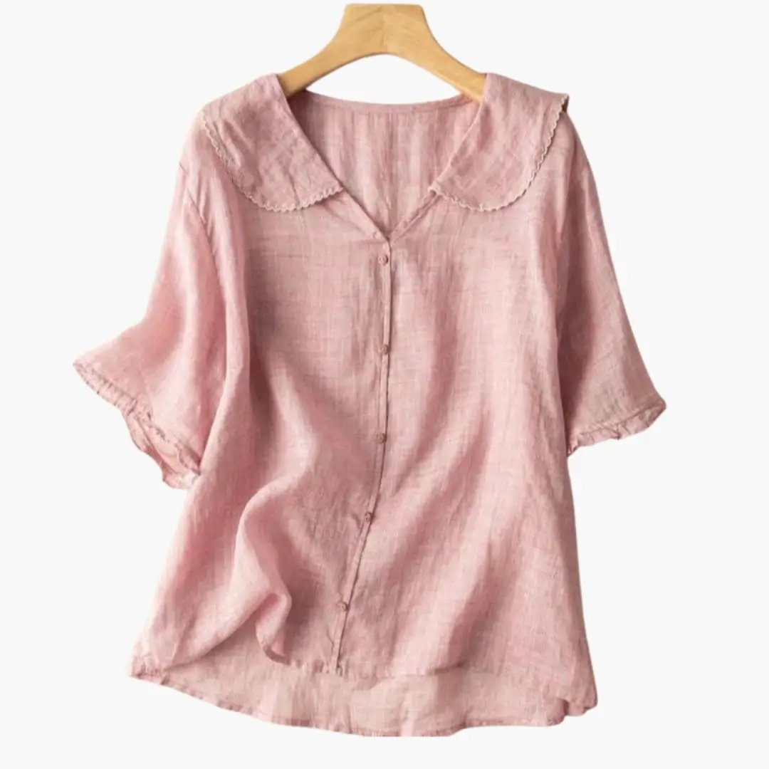 Women’s V-Neck Button-Down Blouse