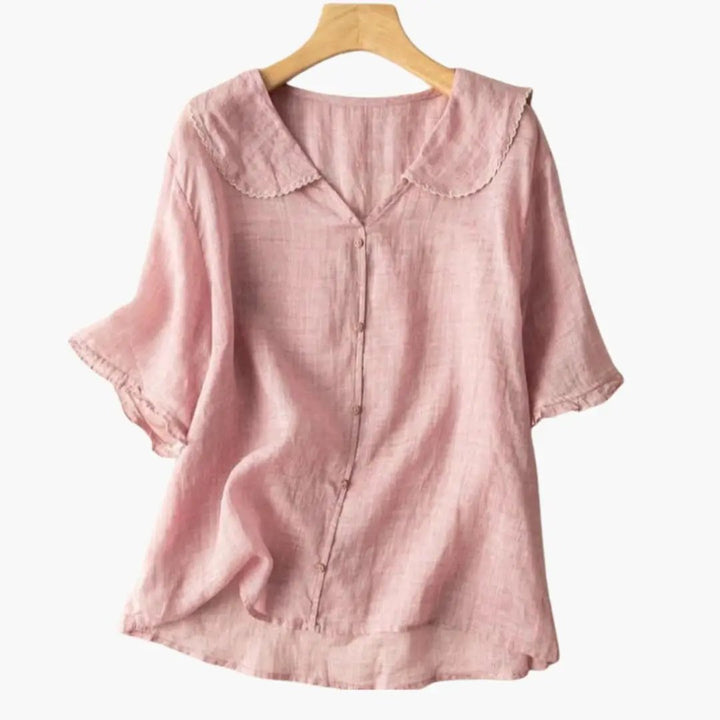 Women’s V-Neck Button-Down Blouse