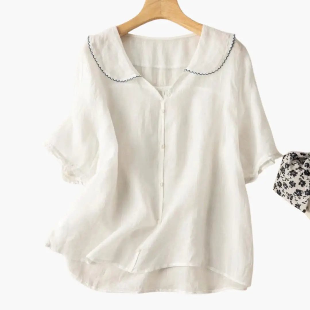 Women’s V-Neck Button-Down Blouse