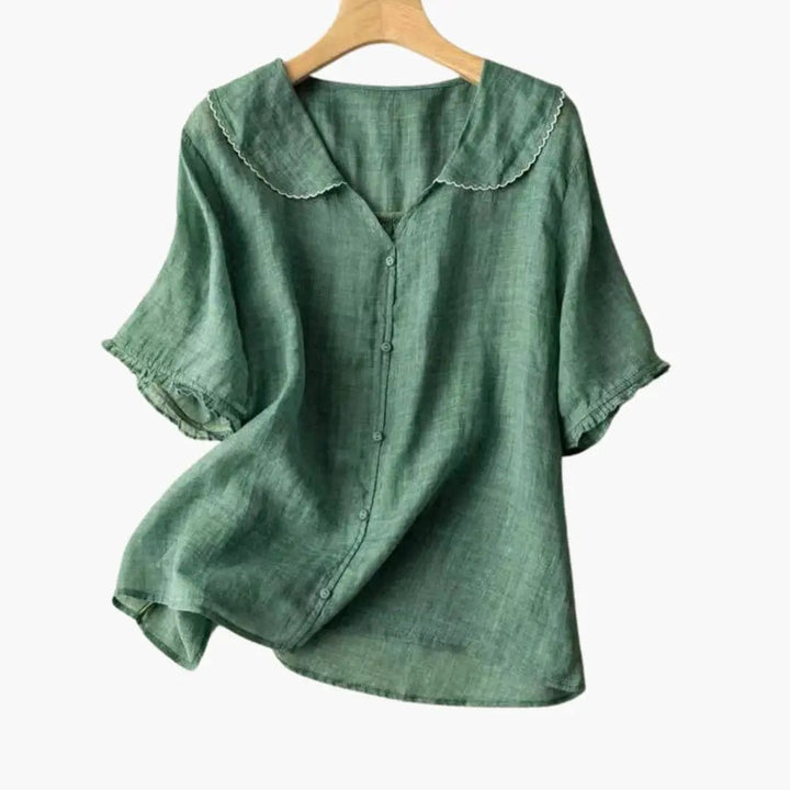 Women’s V-Neck Button-Down Blouse