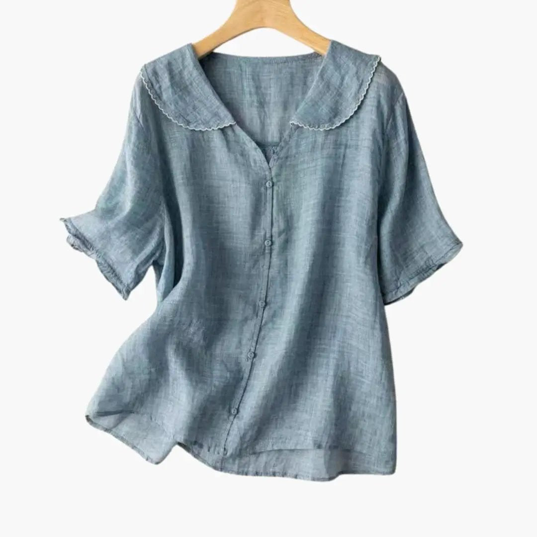 Women’s V-Neck Button-Down Blouse