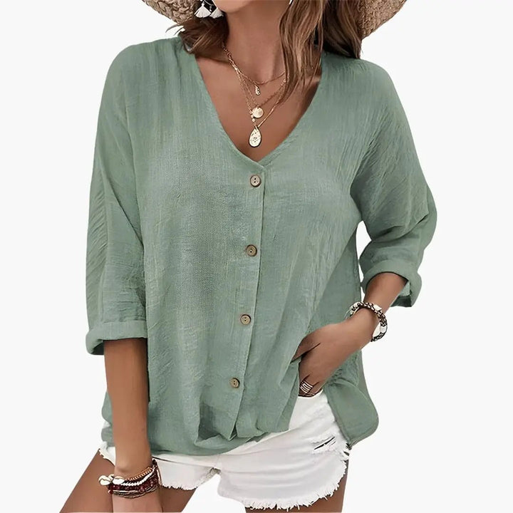 Women’s Scalloped Collar Button-Down Blouse