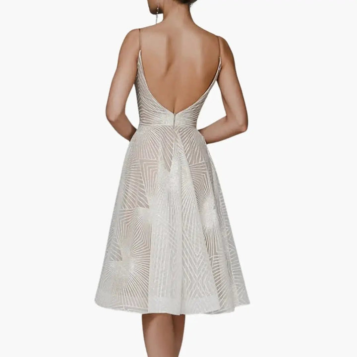 Women’s Sequin Evening Midi Dress with Spaghetti Straps and Sleeveless Fit