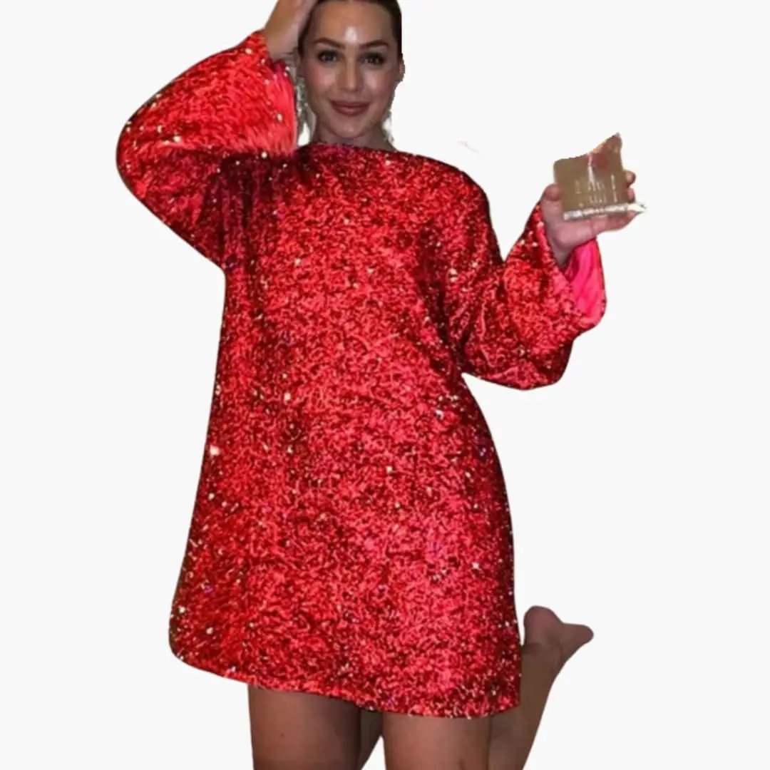 Women’s Sequin Mini Dress with Back Bow Detail