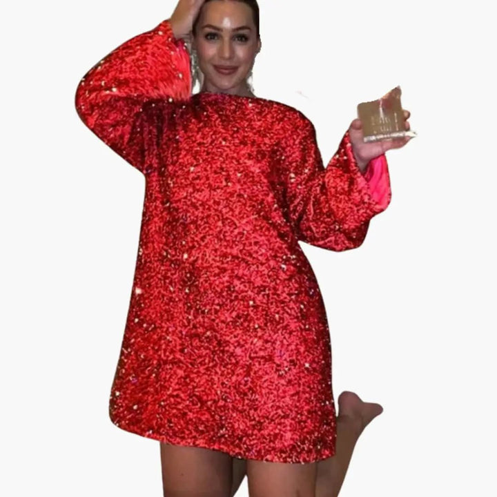 Women’s Sequin Mini Dress with Back Bow Detail