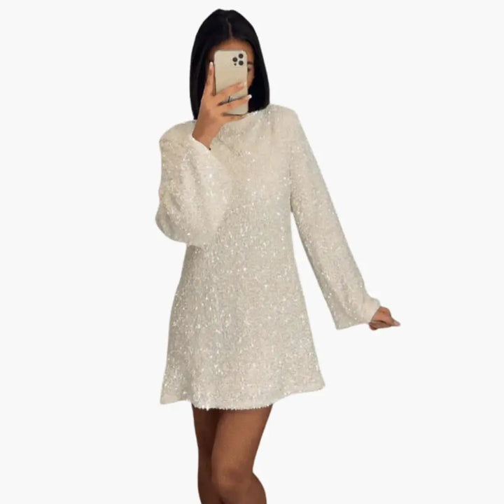 Women’s Sequin Mini Dress with Back Bow Detail
