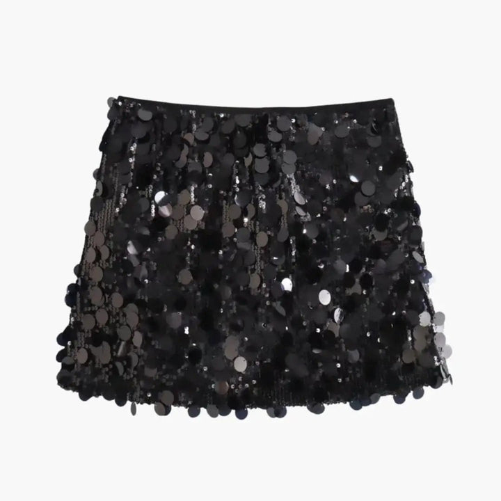 Women's Sequin Mini Skirt with Straight Hem