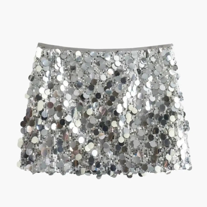 Women's Sequin Mini Skirt with Straight Hem