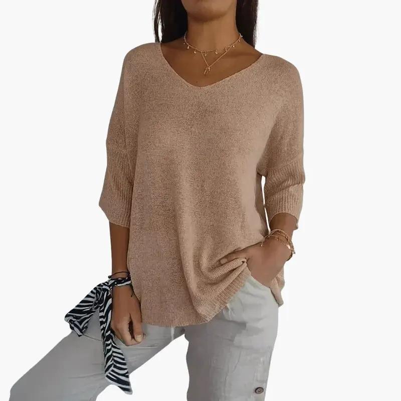 Women’s Short Sleeve V-Neck Pullover Top