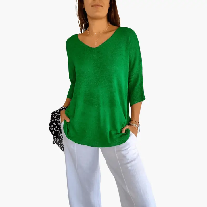 Women’s Short Sleeve V-Neck Pullover Top