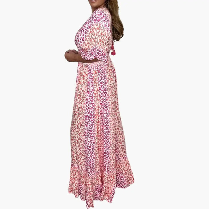 Women’s Sleeveless Animal Print Straight Leg Jumpsuit